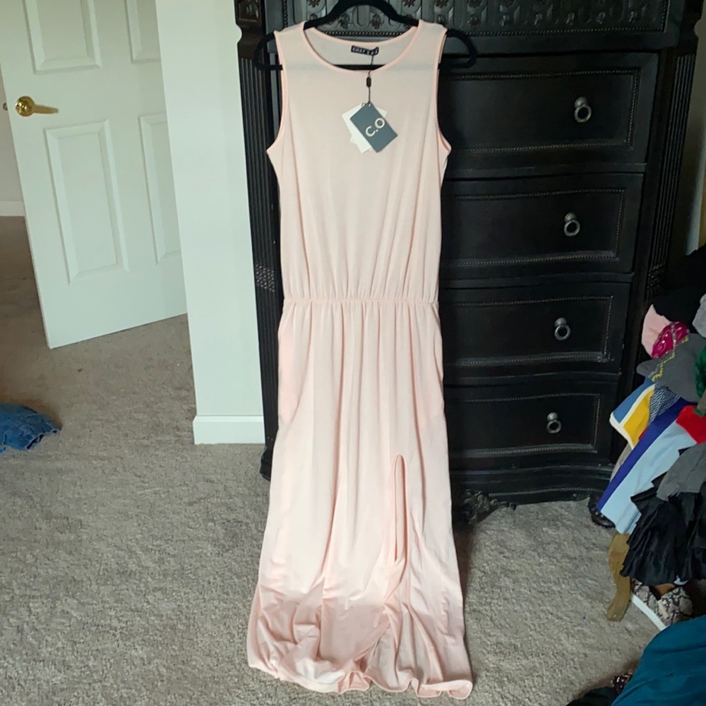 COZY Women's Peach/Pink Summer Maxi Dress Size 6
